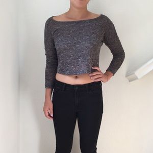 FLASH SALE!! NWOT Gray Sweater Crop Top